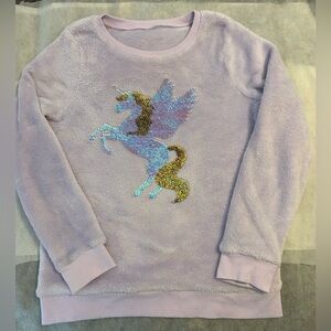 Oshkosh B’gosh lavender, ultra soft pullover with shimmering unicorn.